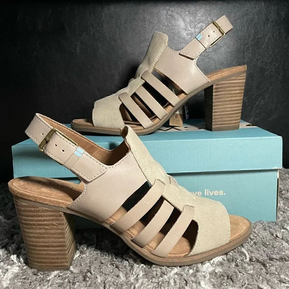 NIB TOMS Majorca Caged Slingback Sandals